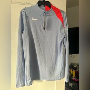 Nike Sky Blue Long sleeve soccer quarter zip